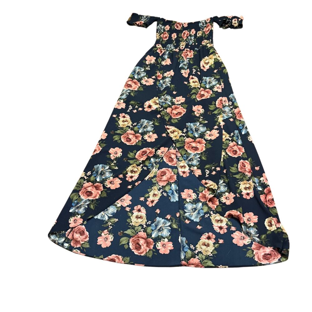 KTOO FLORAL HIGH LOW PEASANT DRESS OFF SHOULDER WOMENS SIZE XS